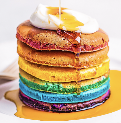Easter Morning Pancake Rainbows