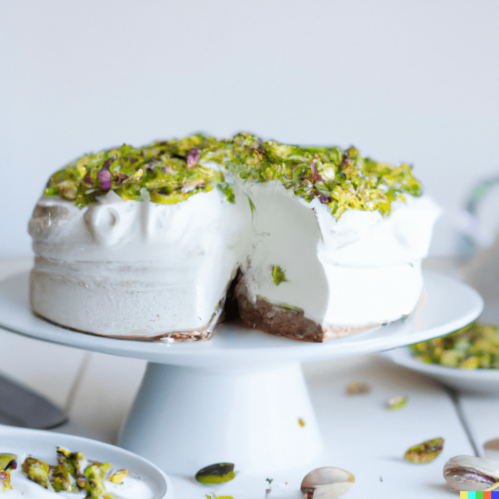 Pistachio Cake With Whipped Cream Frosting