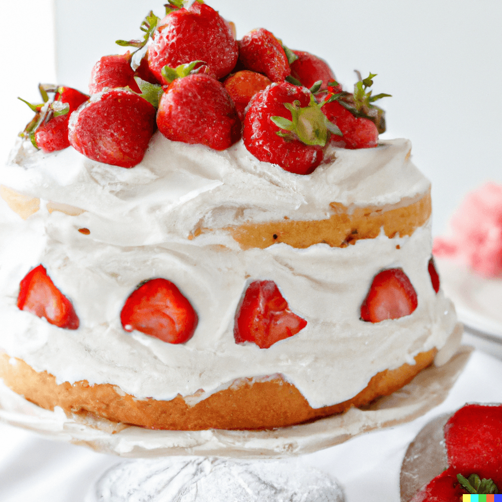 Strawberry Shortcake Cake With Whipped Cream Frosting